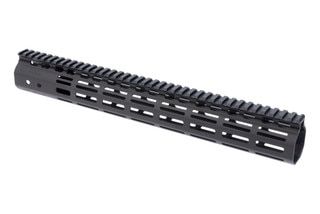 Thin, lightweight M-LOK handguard for AR-15, black.
